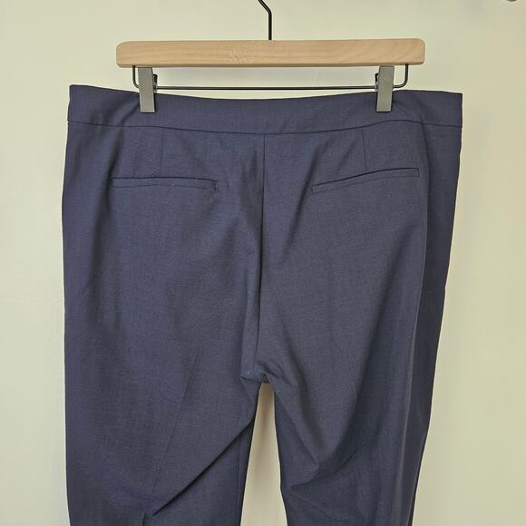 Everlane Slim Wool Trouser Pants Sz 12 Navy Blue Cropped Ankle - Picture 9 of 10